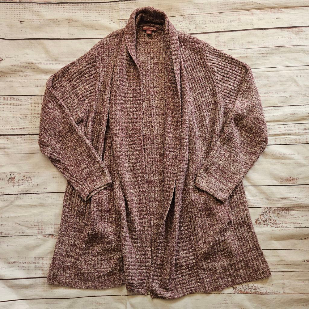 Barefoot Dreams Cozychic Lite Montecito Long Cardigan Heathered Plum Womens 3X